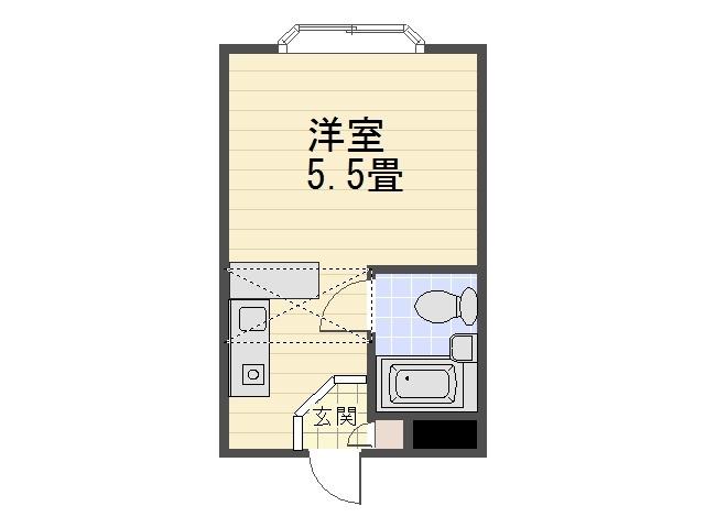 ベルピア安浦第2(ワンルーム/2階)の間取り写真