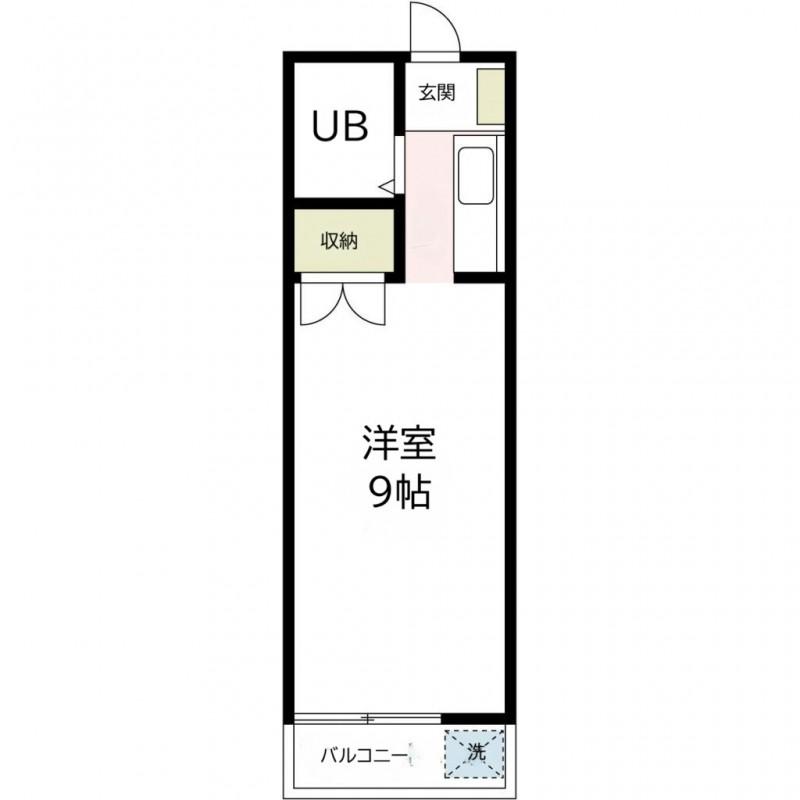 グリーンライフ奥津(ワンルーム/2階)の間取り写真