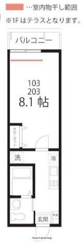 ハーミットクラブハウスメニャン(1K/1階)の間取り写真