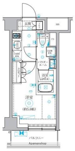 セジョリ横浜ウエストⅡ(1K/7階)の間取り写真