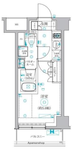 セジョリ横浜ウエストⅡ(1K/7階)の間取り写真
