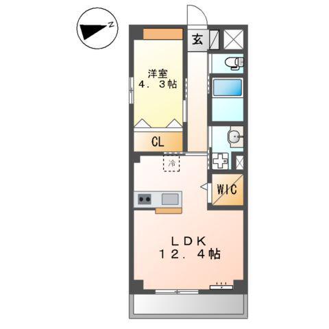 セントラルセブン(1LDK/1階)の間取り写真