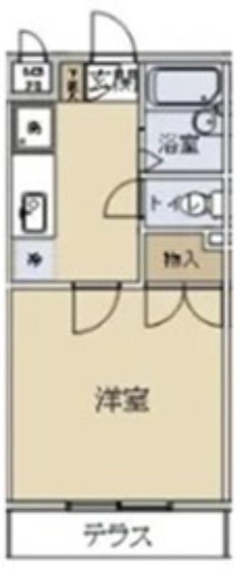 クロノス淵野辺イースト(1K/1階)の間取り写真