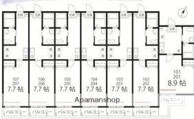 ハーミットクラブハウス横浜駅西(1K/2階)の間取り写真