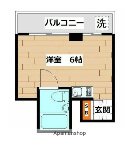 ユーコート大口II(ワンルーム/4階)の間取り写真