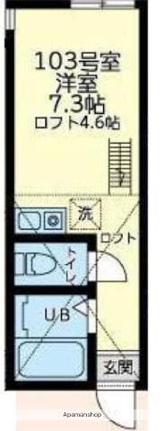 ユナイト横浜カッシーナ(ワンルーム/1階)の間取り写真