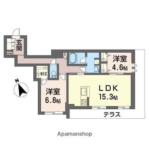 ピノ・グリナージュ(2LDK/1階)の間取り写真
