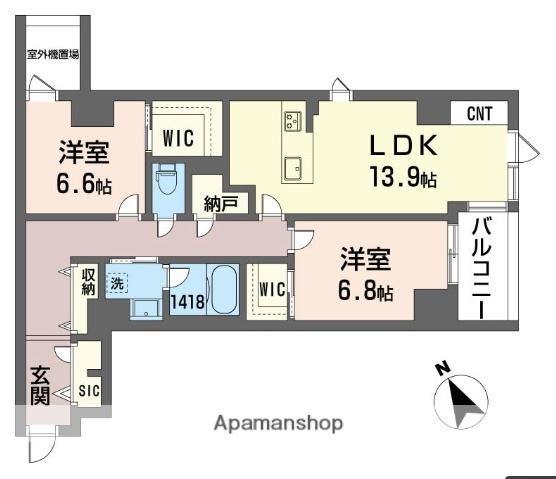 ラリュール(2LDK/5階)の間取り写真