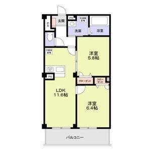 LAPIN湘南(2LDK/3階)の間取り写真