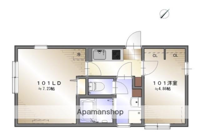 COAST TERRACE桜山(1LDK/1階)の間取り写真