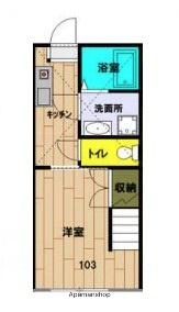 シャンティ六浦(1K/1階)の間取り写真