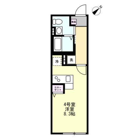 ベイルーム湘南鵠沼(ワンルーム/3階)の間取り写真