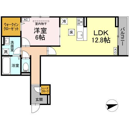 D PAINA EGAWA I(1LDK/1階)の間取り写真