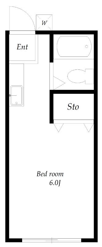 ヒルサイド21(ワンルーム/1階)の間取り写真