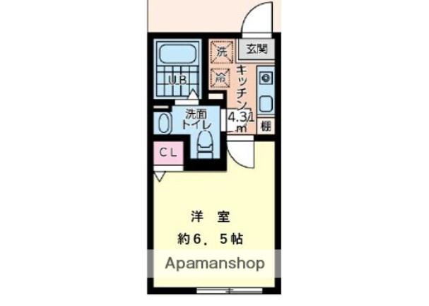 リアフォンテーヌ橋本(1K/1階)の間取り写真