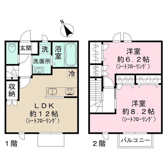 レイクショア・ガーデン(2LDK)の間取り写真