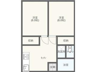 ブリーズ横須賀サウス(2DK/2階)の間取り写真