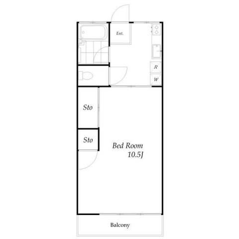 グリーンアベニュー渋沢(1K/1階)の間取り写真