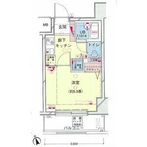 シンシア大森セカンドステージ(1K/4階)の間取り写真