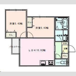 SACRAMENT ZUSHI(2LDK/2階)の間取り写真