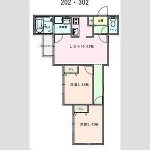 SACRAMENT ZUSHI(2LDK/3階)の間取り写真
