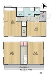 小田急電鉄小田原線 本厚木駅 バス乗車時間：31分 中津バス停で下車 徒歩3分 2階建 築52年(3LDK)の間取り写真