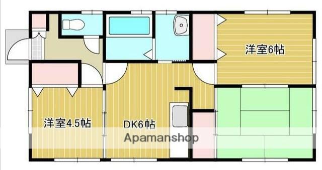 小田急電鉄小田原線 本厚木駅 徒歩20分 1階建 築34年(3DK)の間取り写真
