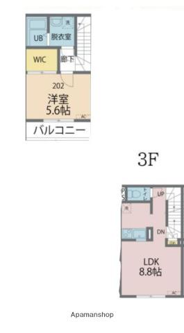 カインドネス川崎旭町(1LDK/2階)の間取り写真