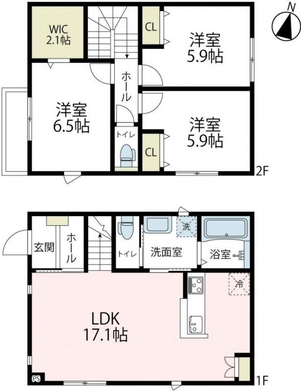 東急田園都市線 梶が谷駅 徒歩9分 2階建 新築(3LDK)の間取り写真