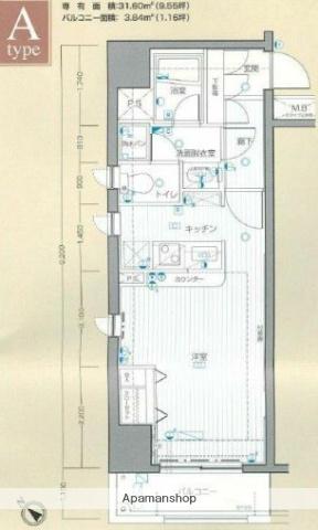 ベスト伊勢佐木長者町(ワンルーム/11階)の間取り写真