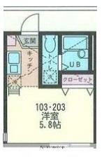 プラナス日吉Ⅱ(ワンルーム/2階)の間取り写真