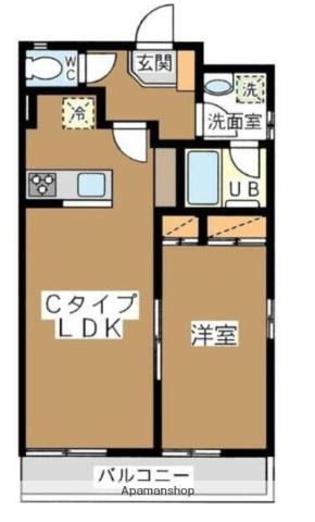 ブランドール弐番館(1LDK/2階)の間取り写真