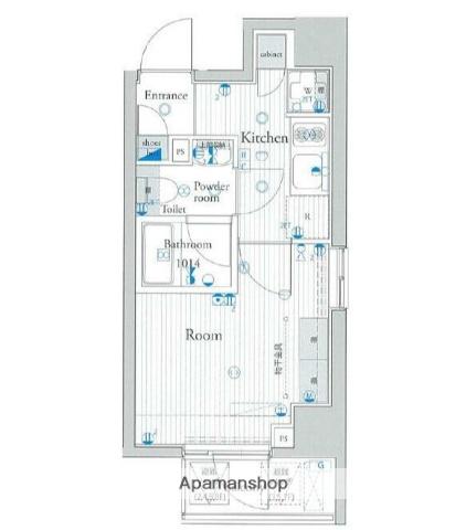 レグラス川崎ウエスト(1K/6階)の間取り写真
