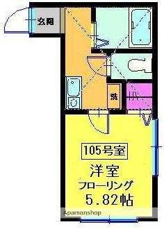 リヴィエール京町(1K/1階)の間取り写真