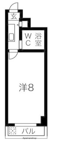 ライオンズマンション東白楽第二(ワンルーム/2階)の間取り写真