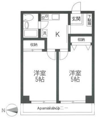 サングレイス吉野町(2DK/2階)の間取り写真