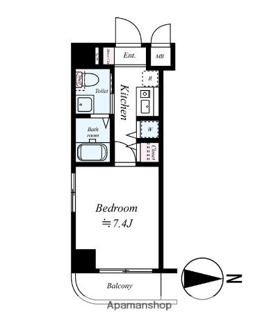 グリフィン横浜・ファーストステージ(1K/4階)の間取り写真