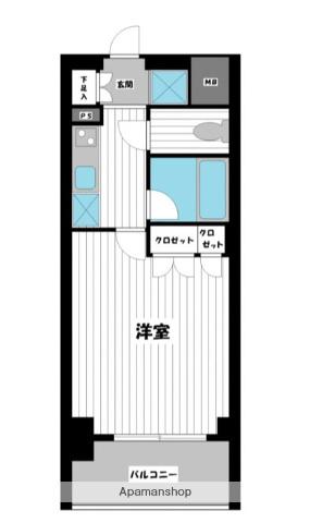 スペーシア川崎Ⅲ(1K/7階)の間取り写真