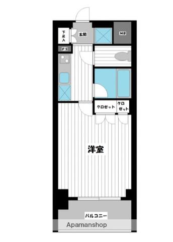 スペーシア川崎Ⅲ(1K/6階)の間取り写真