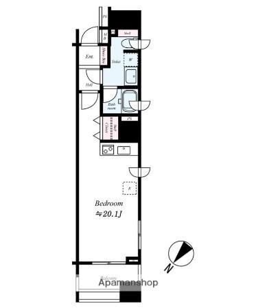 レグラス川崎(ワンルーム/9階)の間取り写真