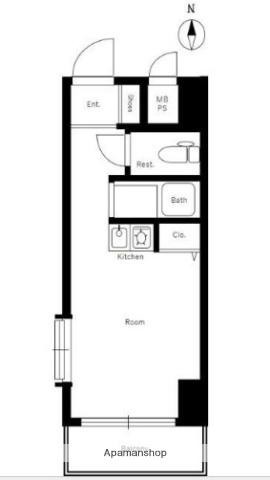 ポートハイム西横浜(1K/5階)の間取り写真