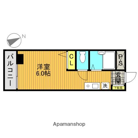 アーバンヒルズ峰岡(ワンルーム/4階)の間取り写真