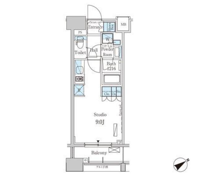 パークアクシス横浜山下町(ワンルーム/8階)の間取り写真