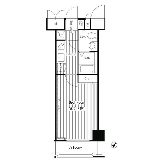 ハイトサーブル川崎(1K/7階)の間取り写真