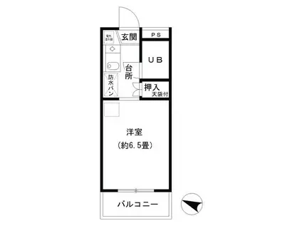 トラストビラ住吉(ワンルーム/2階)の間取り写真