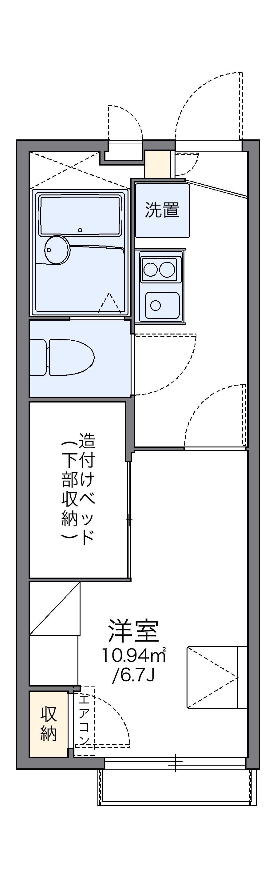 レオパレスYOKOMIZOⅡ(1K/2階)の間取り写真