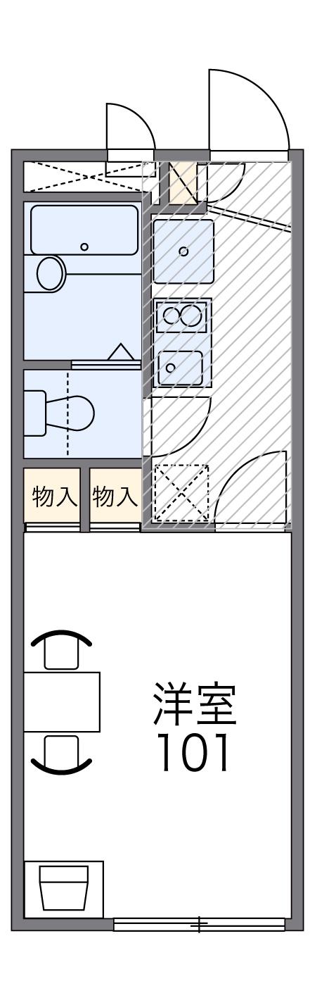 レオパレスKANEKOⅡ(1K/1階)の間取り写真