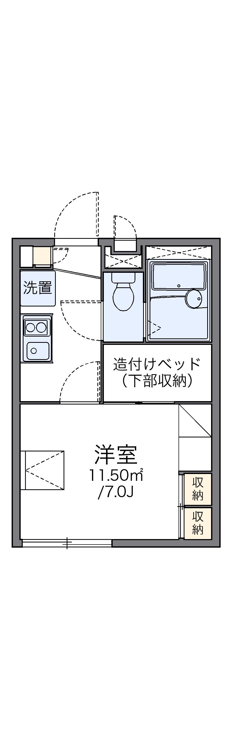 レオパレススズキ2号棟 2階階 間取り