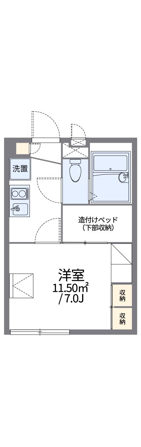 レオパレスシュッドカルチェⅢ(1K/1階)の間取り写真