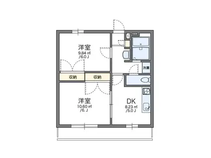 レオパレスOISO(2DK/2階)の間取り写真